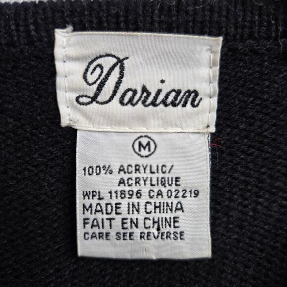 Darian Vintage 80s Black Knit Sequin Embellished Sweater Dress Sz M Avante Garde - Picture 9 of 12